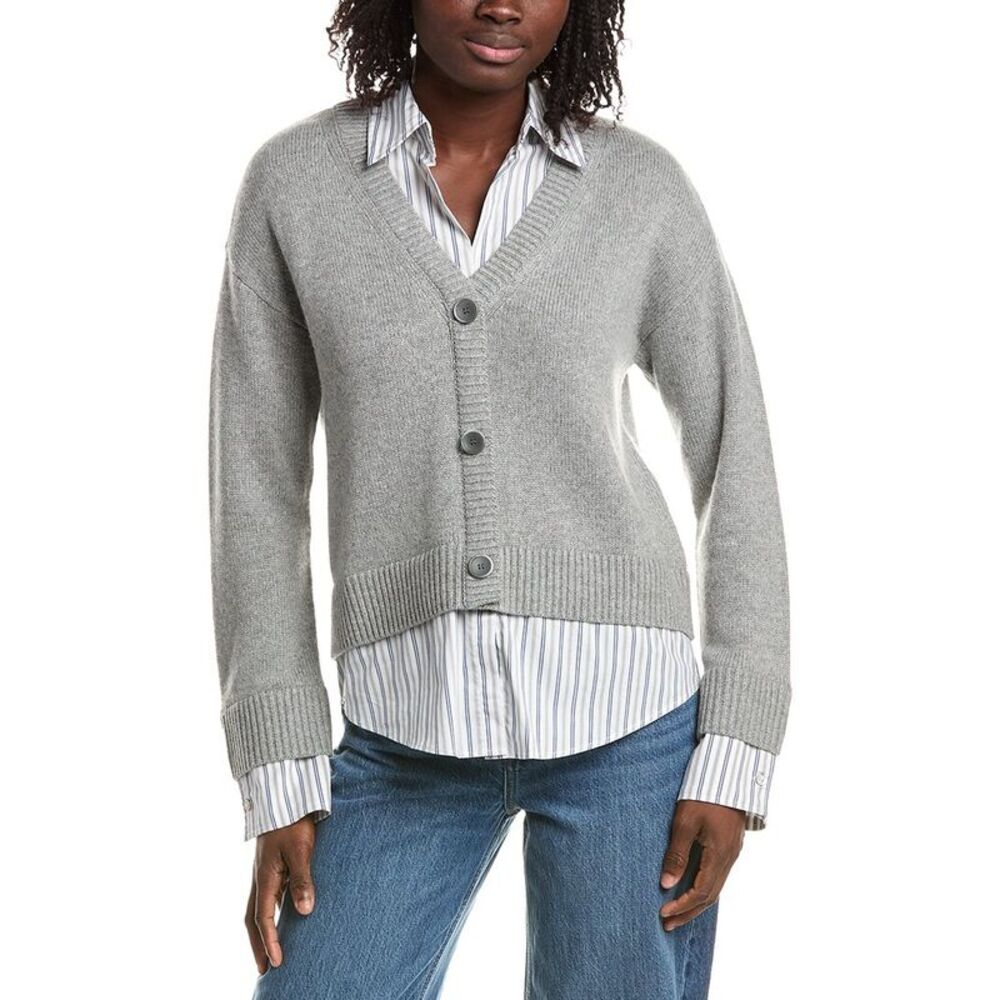 Cinq À Sept Womens  Megan Wool-Blend Pullover, Grey